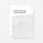 25th Wedding Anniversary Card by SixElevenCreations. Reads Happy Silver Anniversary. Product Code SE3021A6