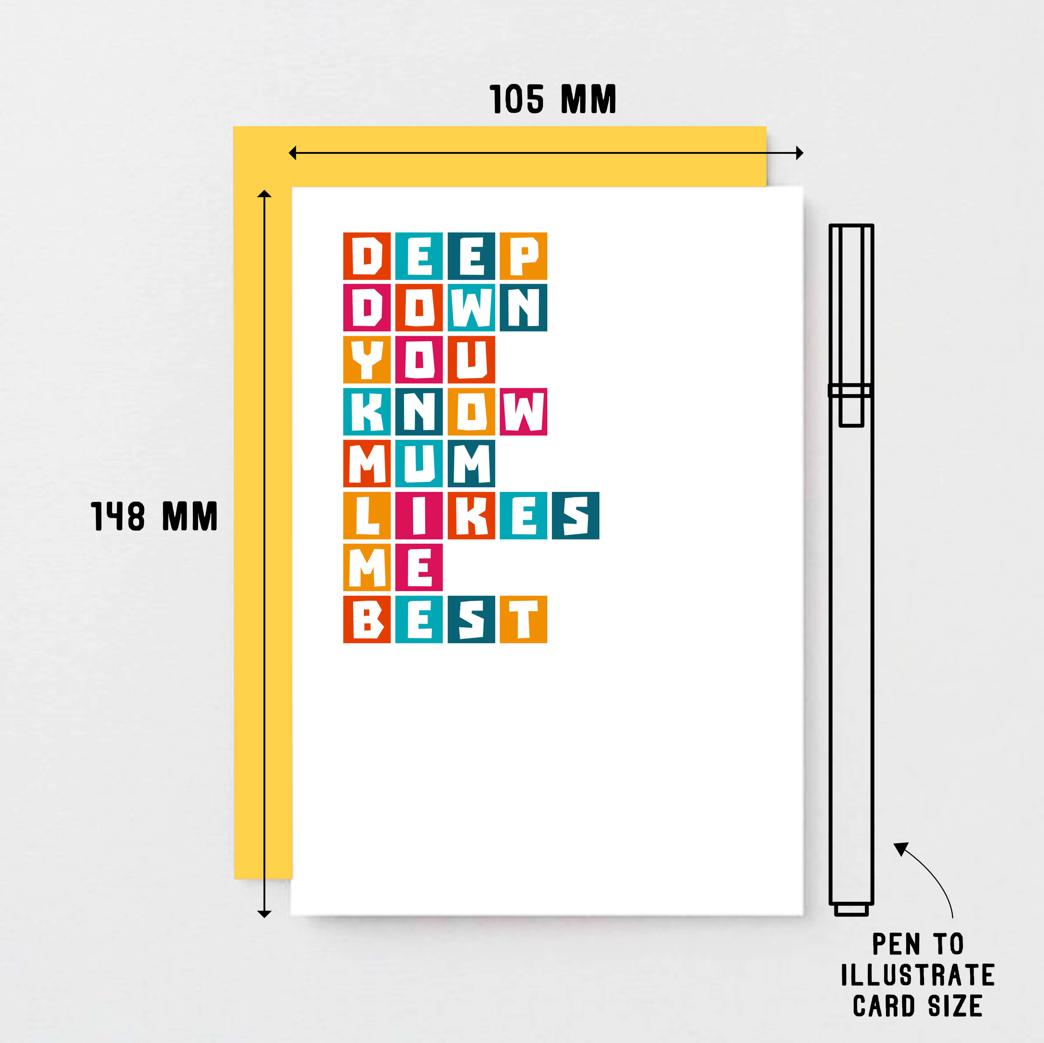 Brother Card by SixElevenCreations. Reads Deep down you know mum likes me best. Product Code SE0336A6