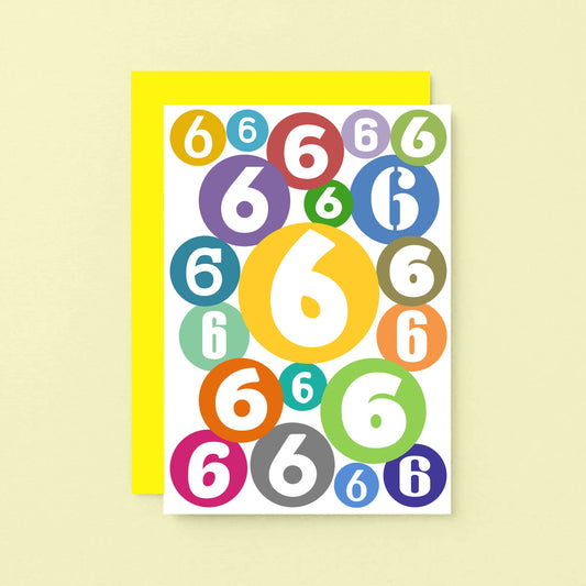 6th Birthday Card by SixElevenCreations. Product Code SE2066A6