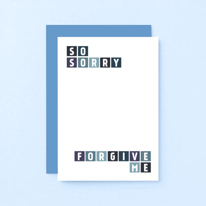 Sorry Card by SixElevenCreations. Reads So sorry Forgive me. Product Code SE0248A6