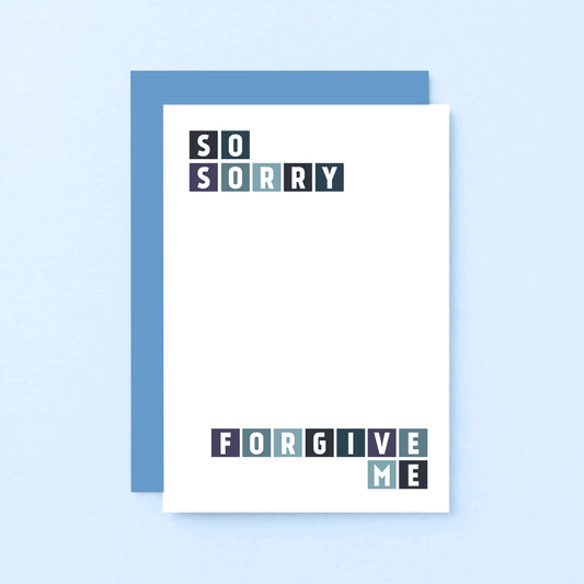 Sorry Card by SixElevenCreations. Reads So sorry Forgive me. Product Code SE0248A6