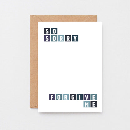 Sorry Card by SixElevenCreations. Reads So sorry Forgive me. Product Code SE0248A6