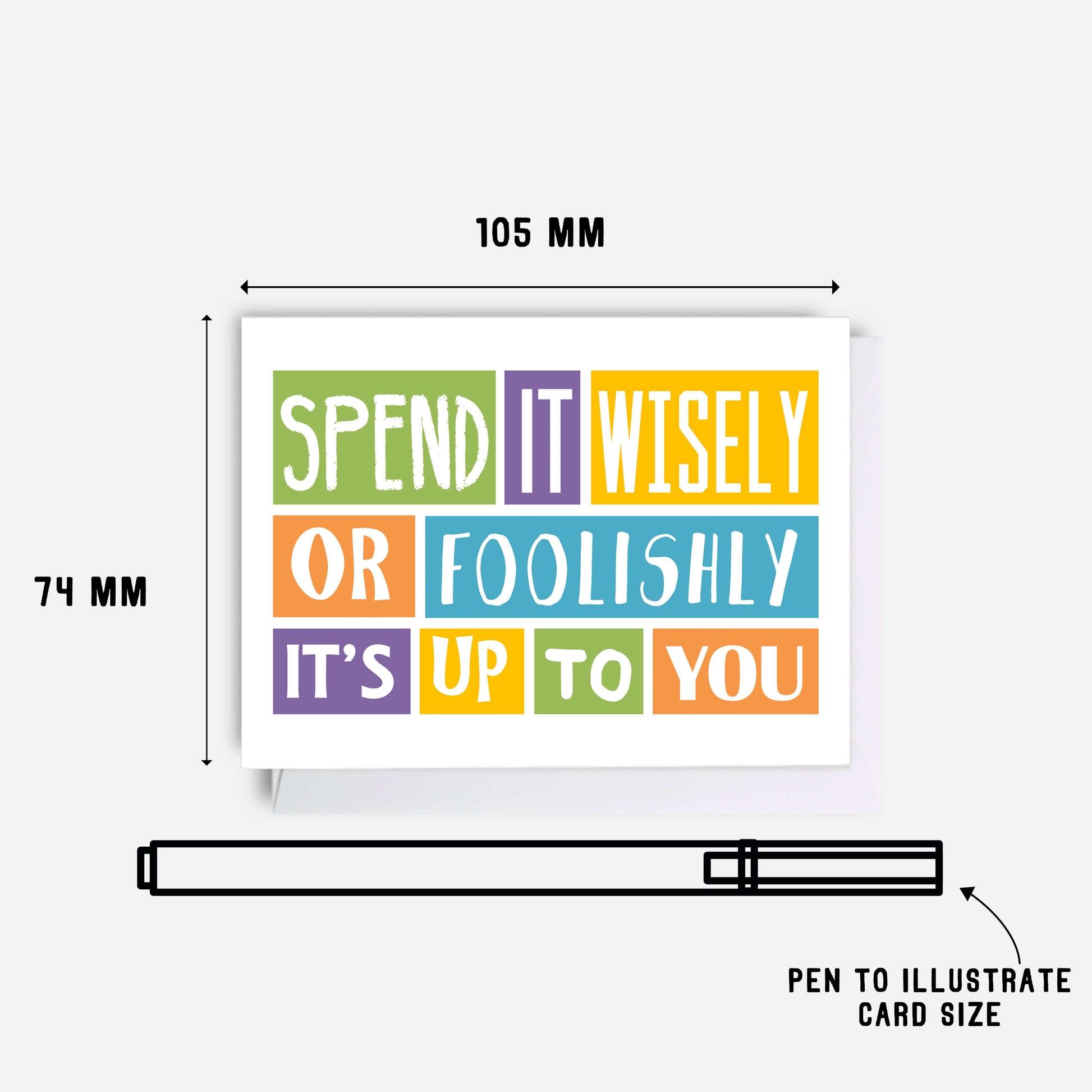 Gift Card Holder by SixElevenCreations. Reads Spend It Wisely Or Foolishly It's Up To You. Product Code SES000A7