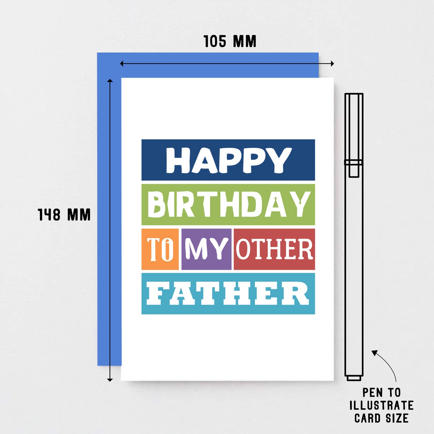 Other Father Birthday Card by SixElevenCreations. Reads Happy birthday to my other father. Product Code SE0142A6
