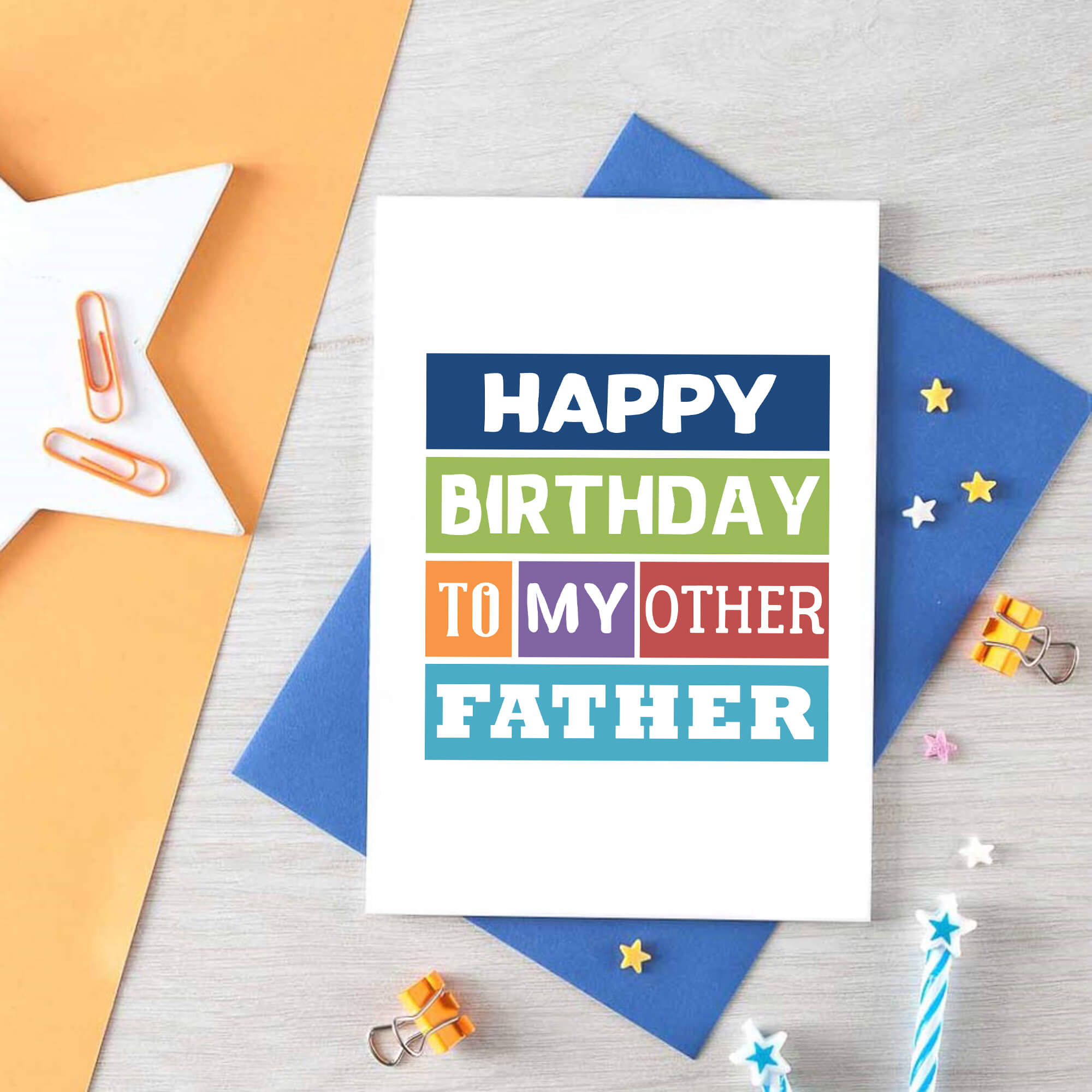 Other Father Birthday Card by SixElevenCreations. Reads Happy birthday to my other father. Product Code SE0142A6