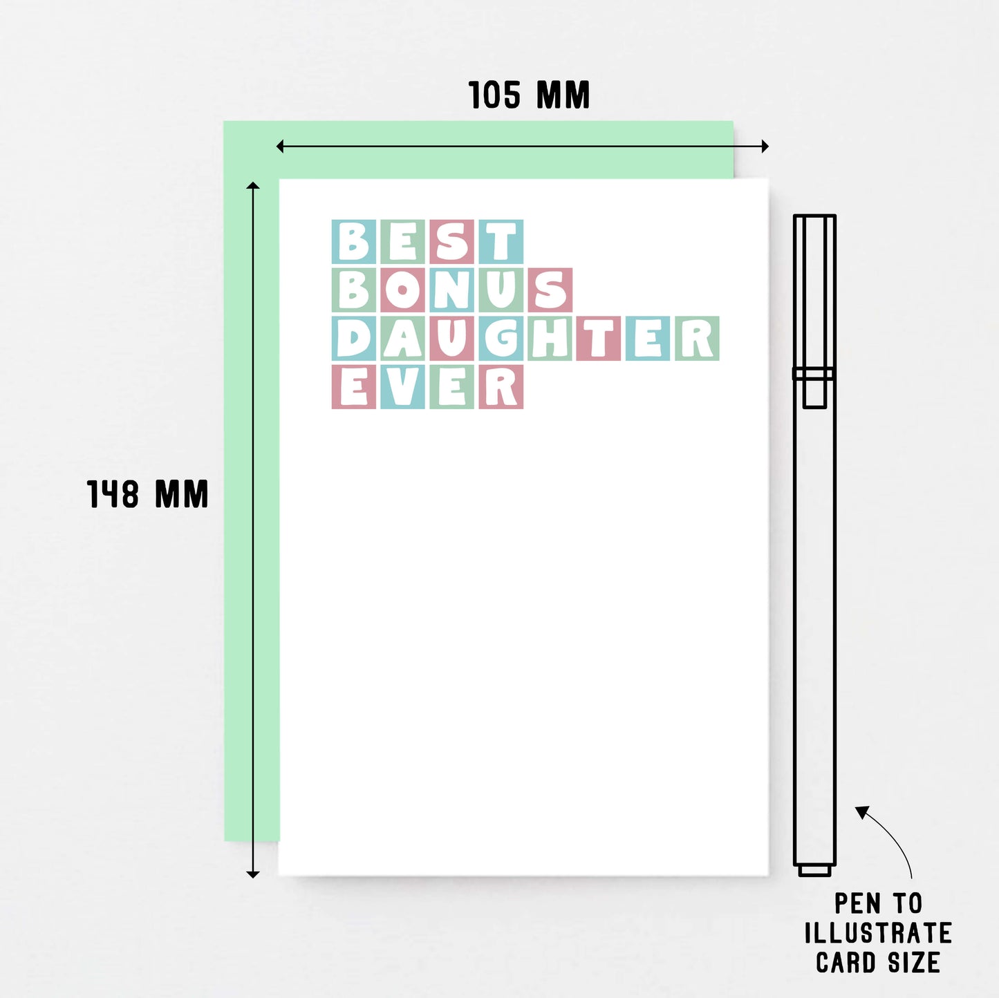 Best Bonus Daughter Ever Card by SixElevenCreations. Product Code SE0362A6