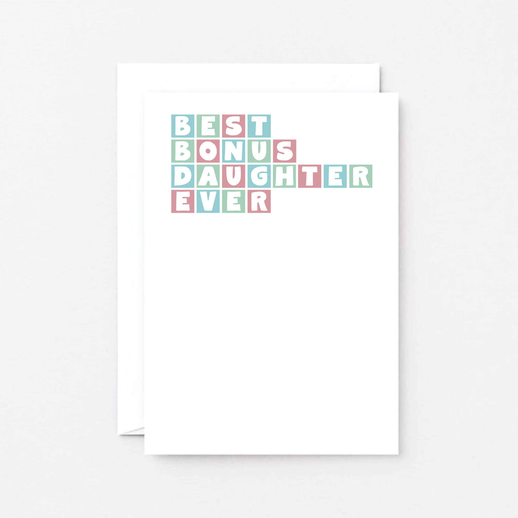Best Bonus Daughter Ever Card by SixElevenCreations. Product Code SE0362A6