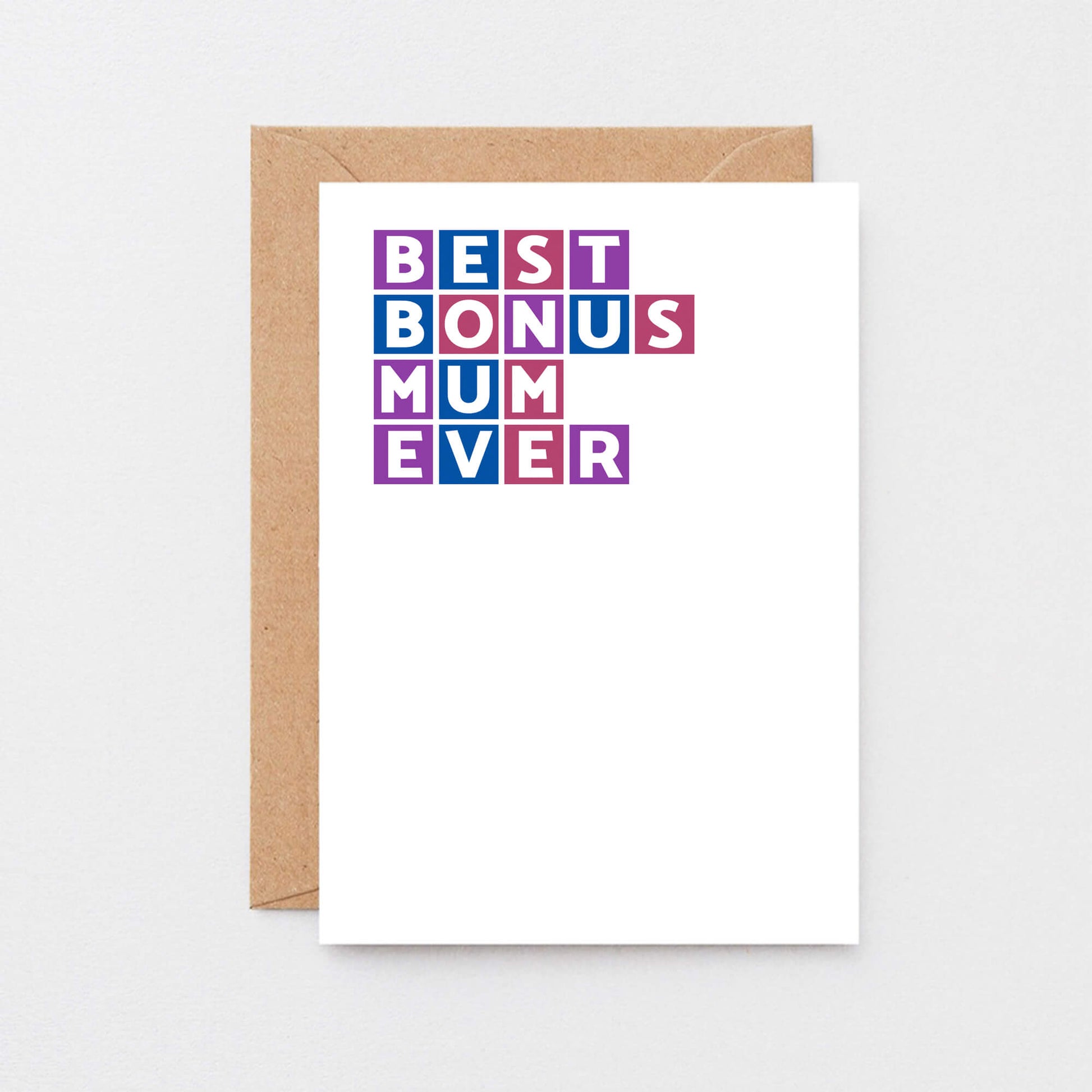 Best Bonus Mum Ever Card by SixElevenCreations. Product Code SE0328A6
