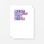 Best Bonus Mum Ever Card by SixElevenCreations. Product Code SE0328A6