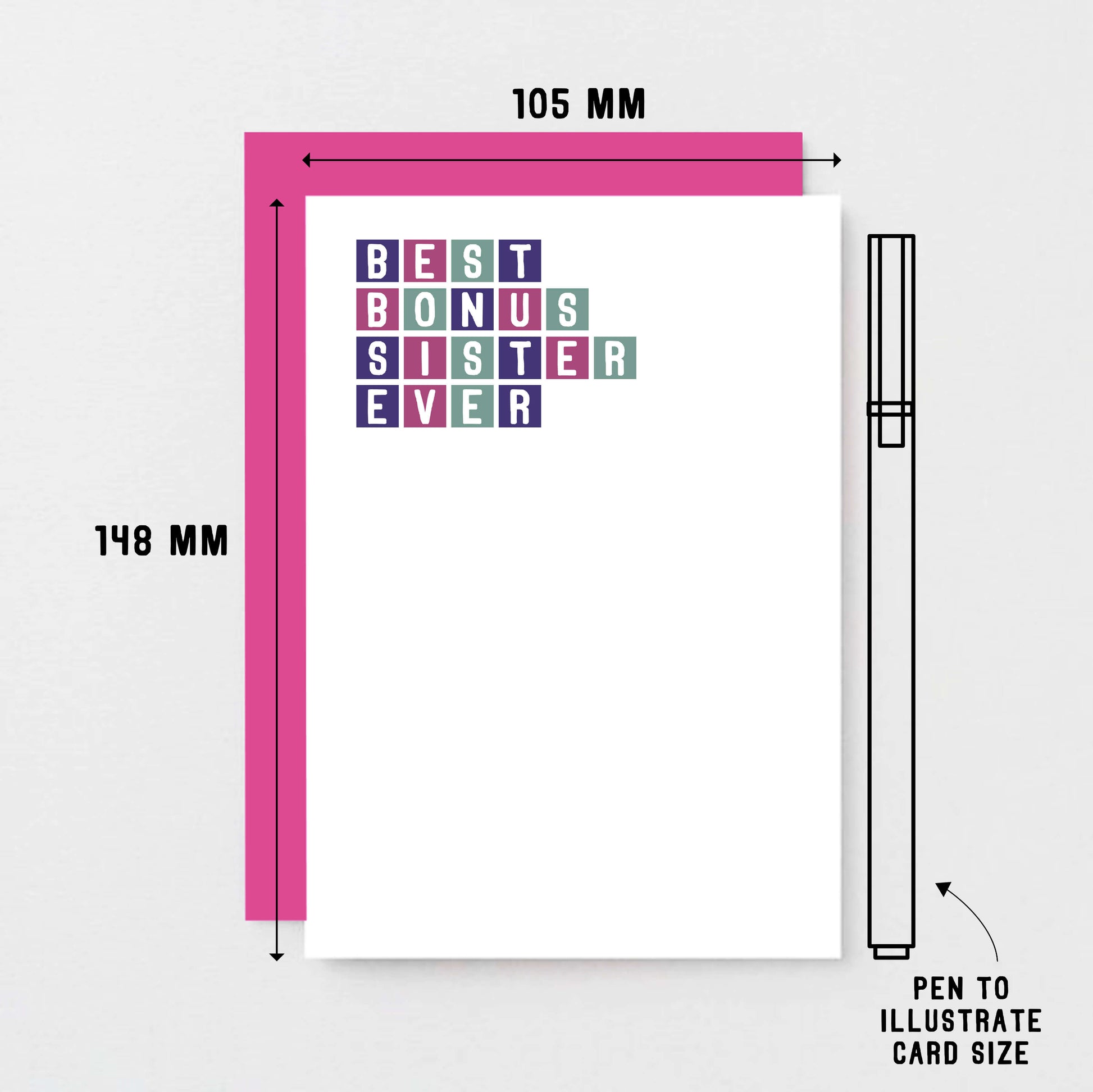 Best Bonus Sister Ever Card by SixElevenCreations. Product Code SE0306A6