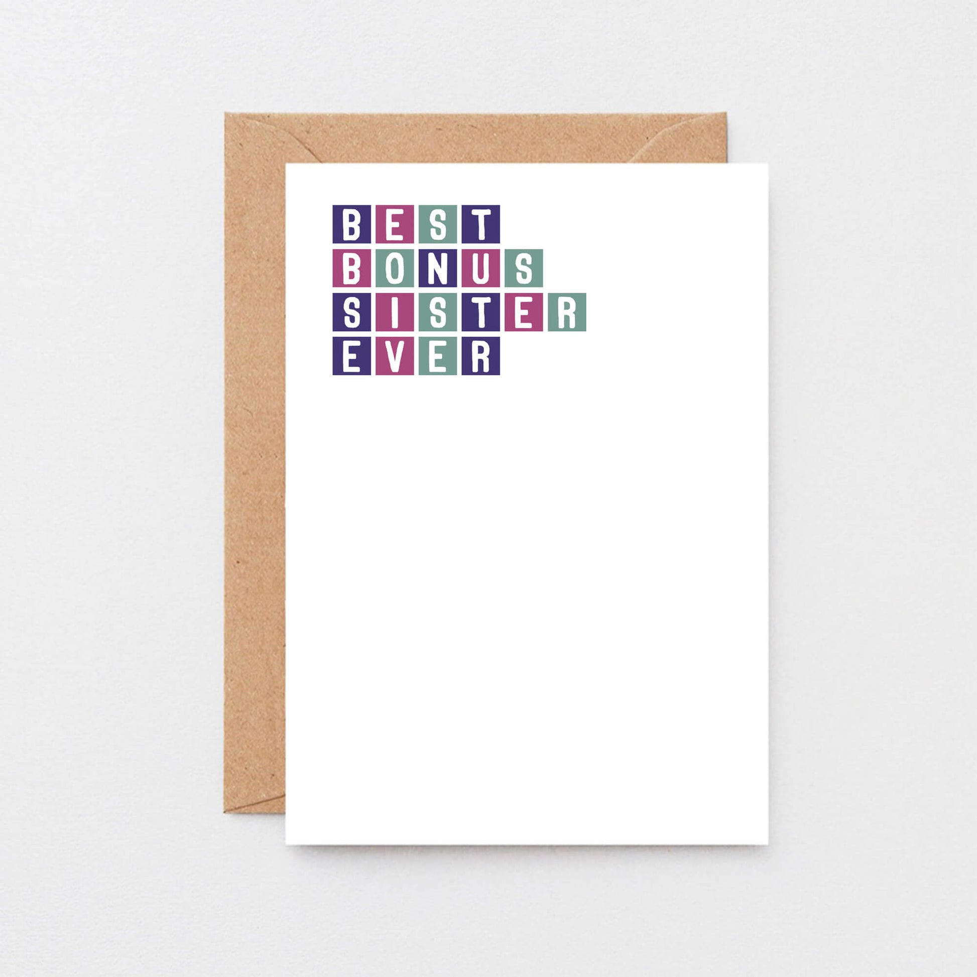 Best Bonus Sister Ever Card by SixElevenCreations. Product Code SE0306A6