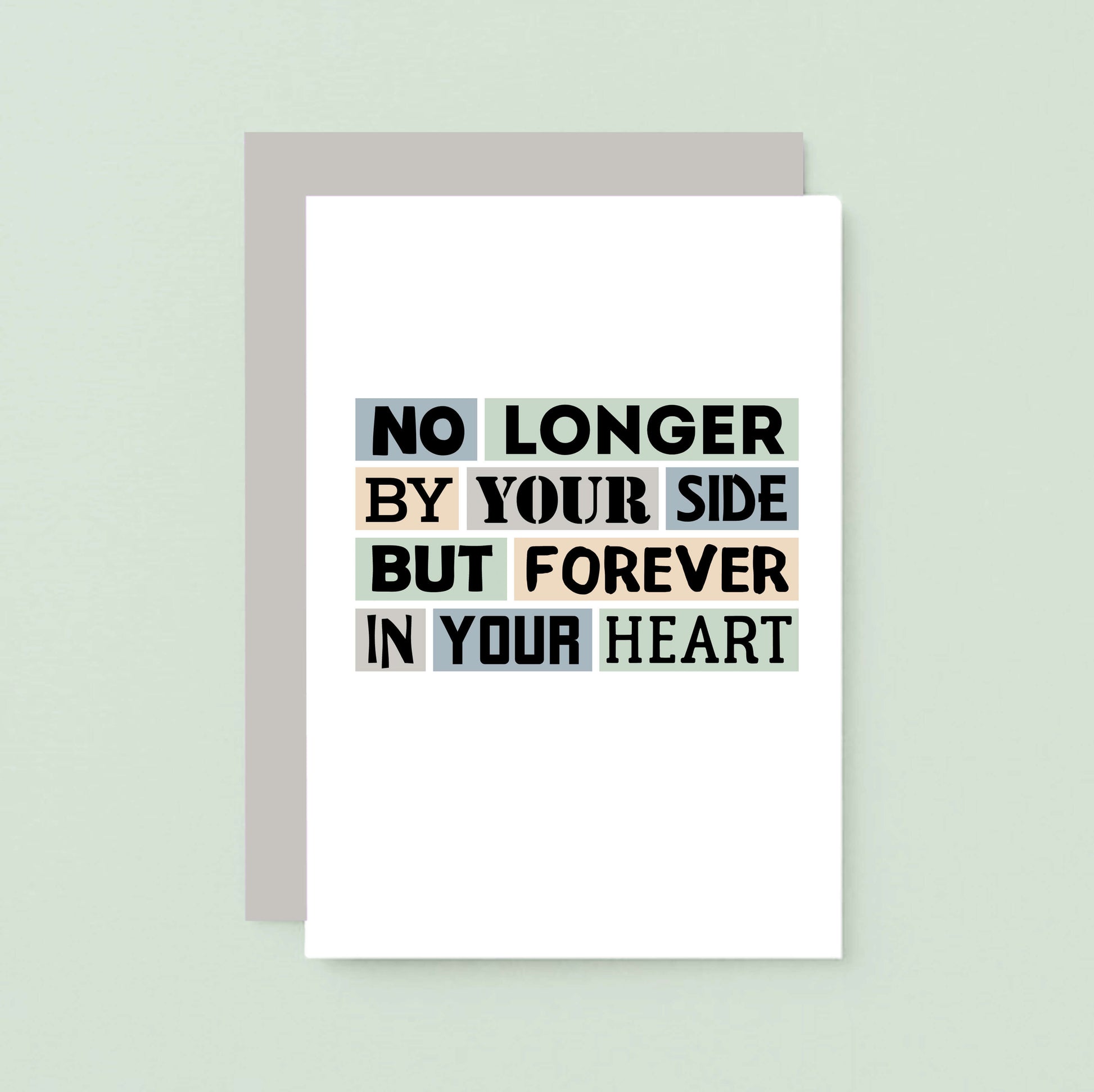 Sympathy Card by SixElevenCreations. Reads No longer by your side but forever in your heart. Product Code SE0275A6