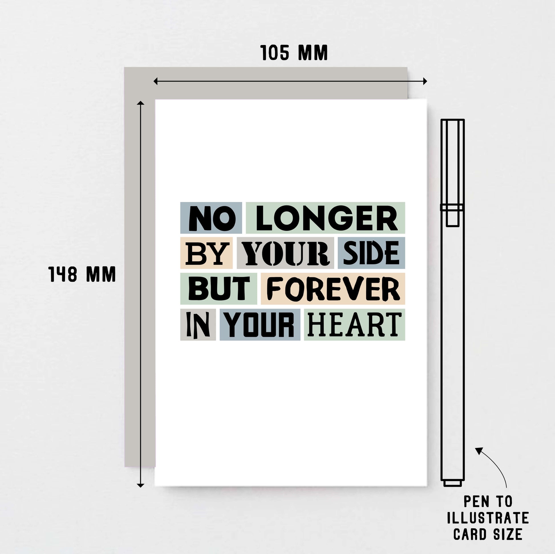 Sympathy Card by SixElevenCreations. Reads No longer by your side but forever in your heart. Product Code SE0275A6