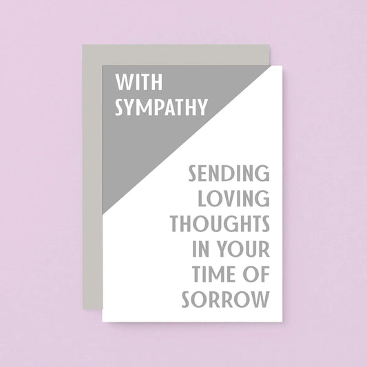 Sympathy Card by SixElevenCreations. Reads With sympathy Sending loving thoughts in your time of sorrow. Product Code SE3010A6