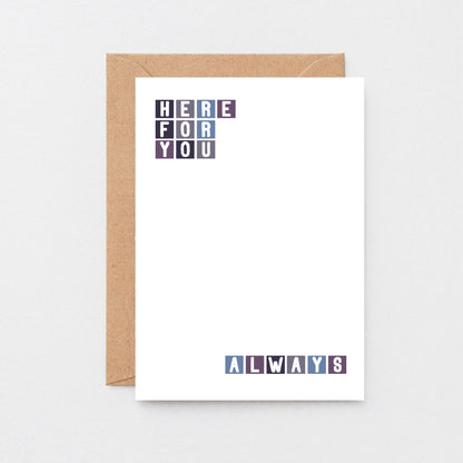 Thinking Of You Card by SixElevenCreations. Reads Here for you Always. Product Code SE0264A6
