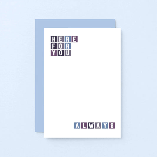 Thinking Of You Card by SixElevenCreations. Reads Here for you Always. Product Code SE0264A6