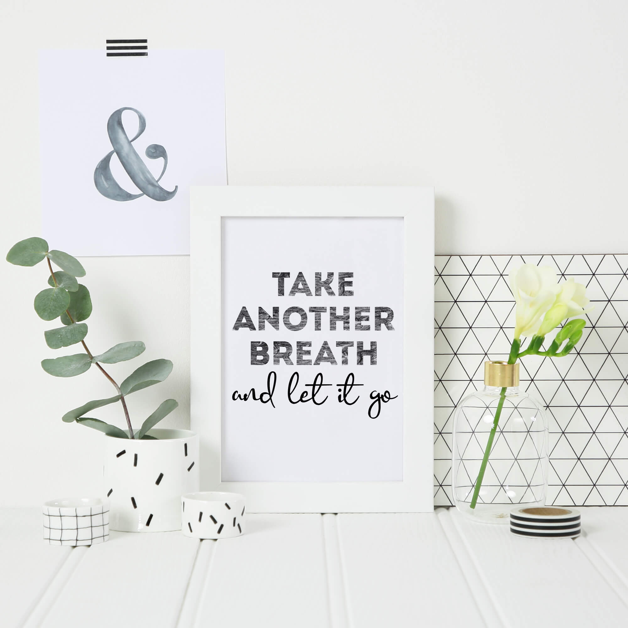 Typography Print with the phrase Take Another Breath And Let It Go by SixElevenCreations. Product Code SEP0405