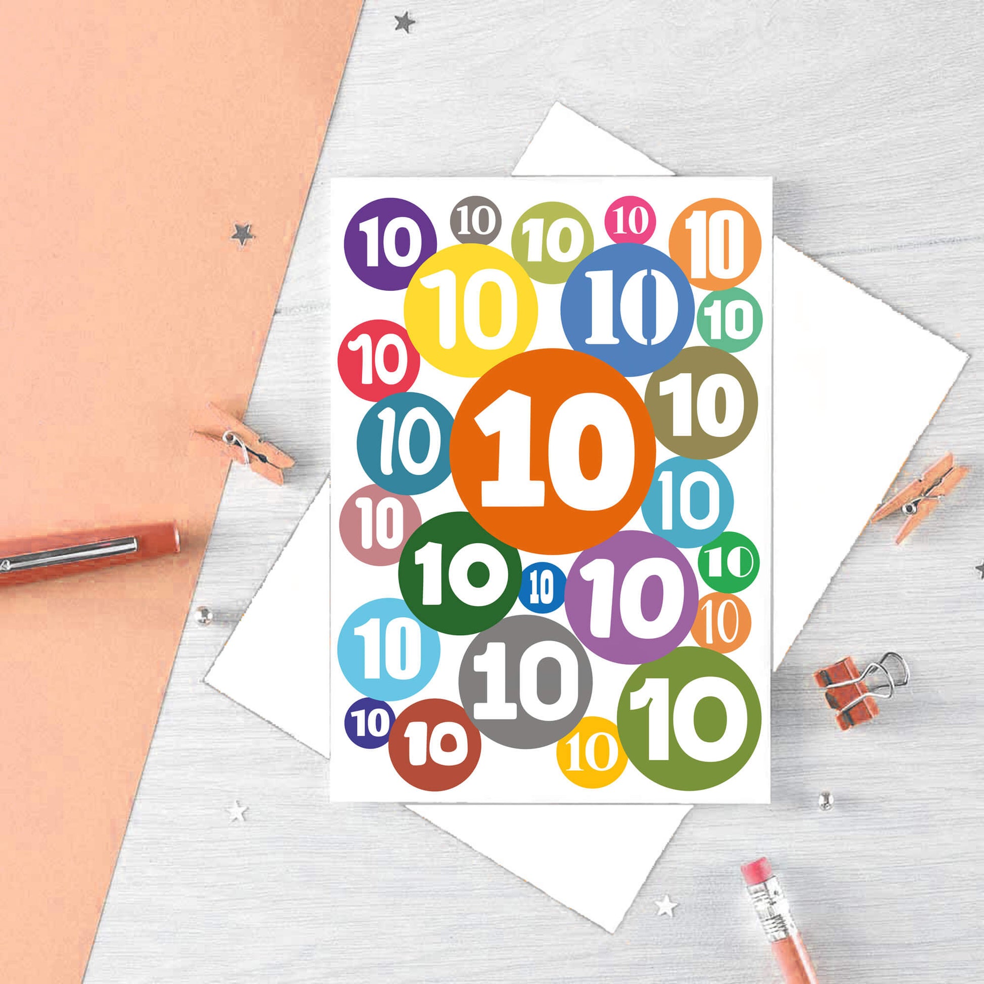Big 10th Birthday Card by SixElevenCreations. Product Code SE2070A5