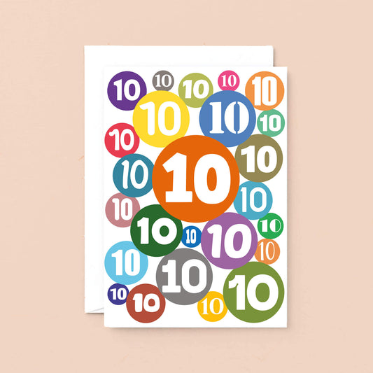 Big 10th Birthday Card by SixElevenCreations. Product Code SE2070A5