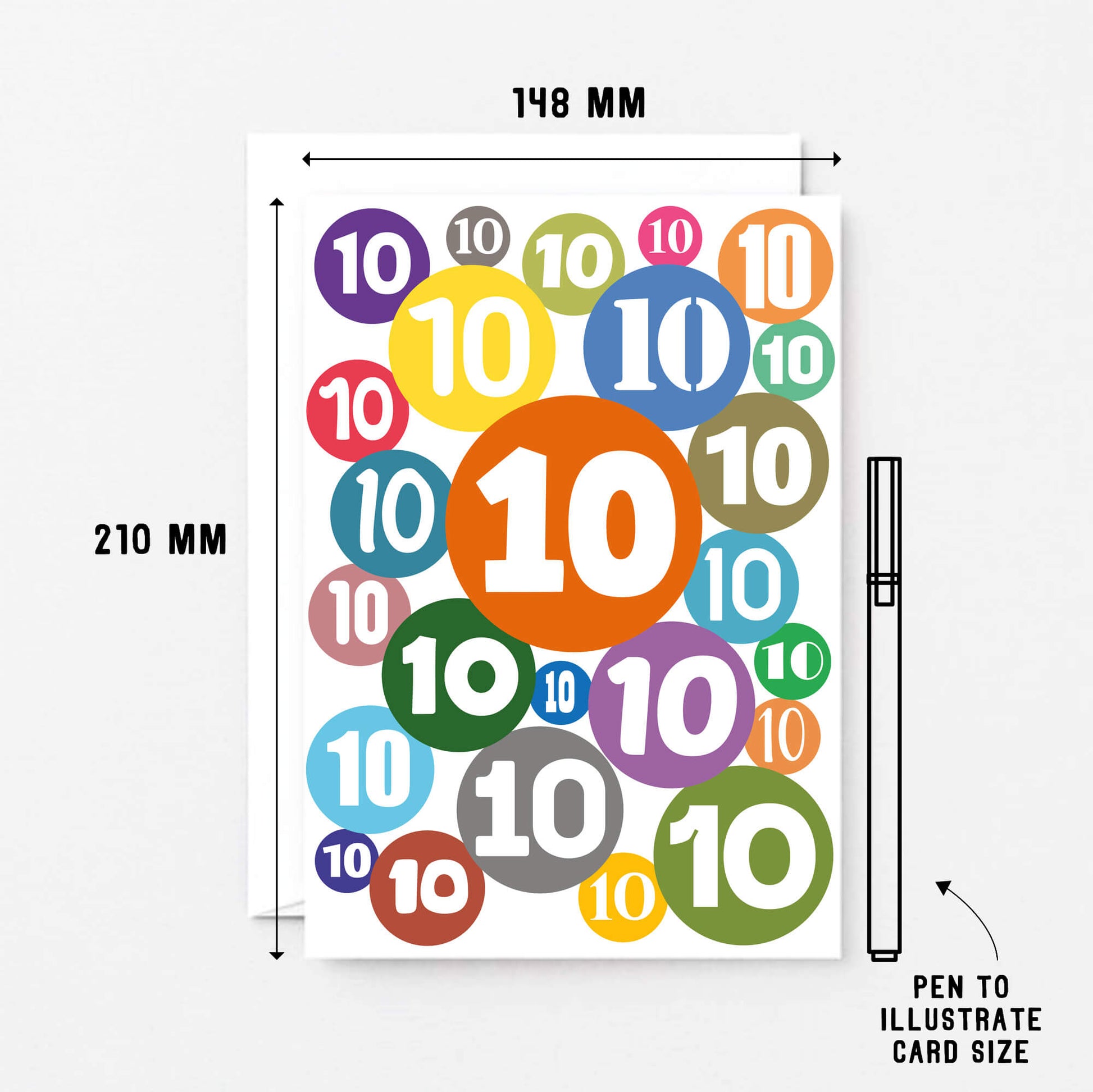 Big 10th Birthday Card by SixElevenCreations. Product Code SE2070A5