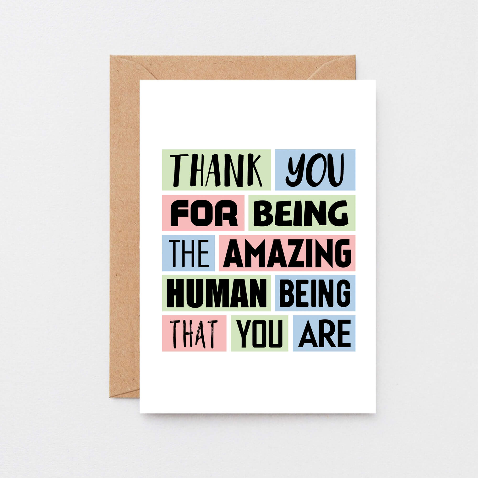 Thank You Card by SixElevenCreations. Reads Thank you for being the amazing human being that you are. Product Code SE0206A6
