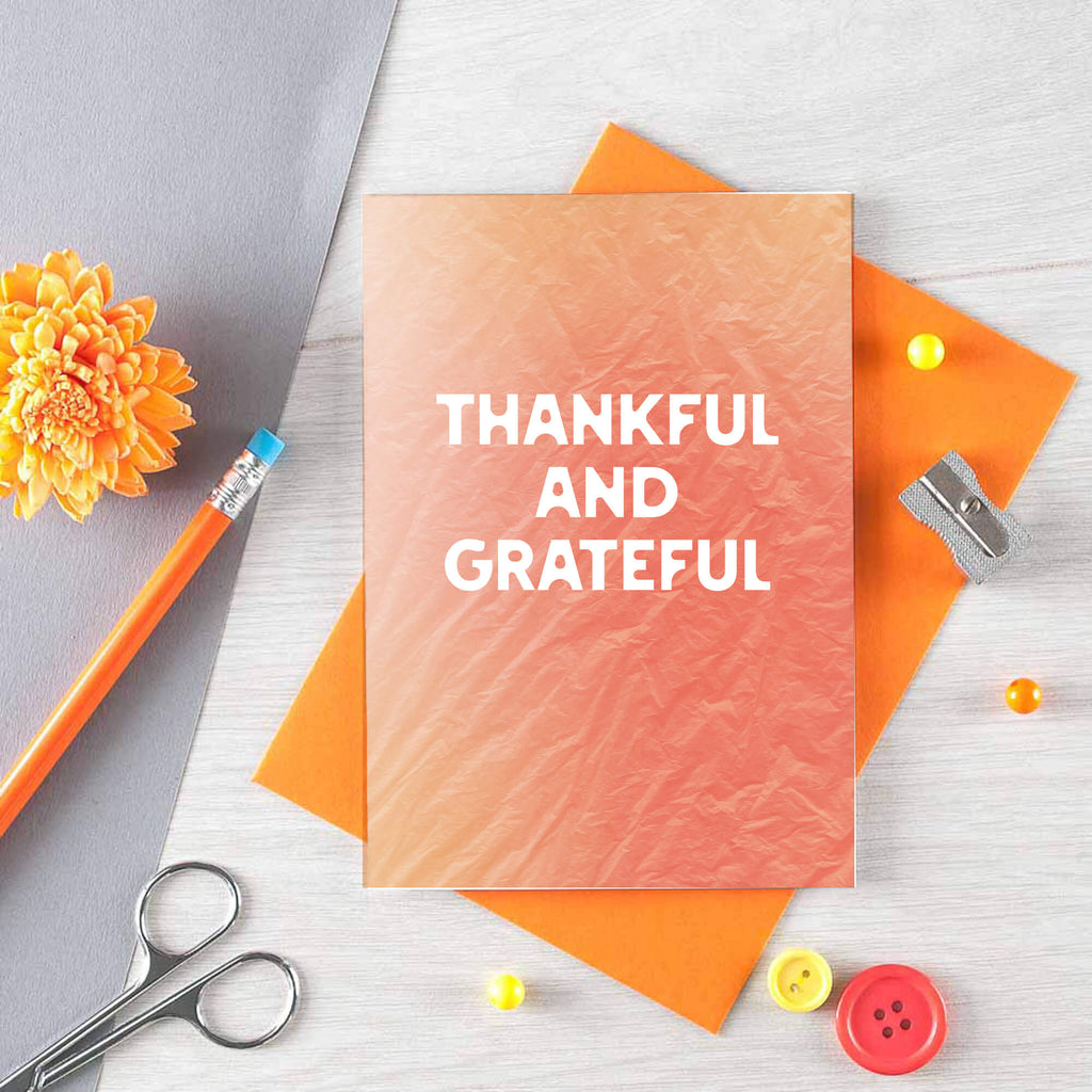 Thanksgiving Card by SixElevenCreations. Reads Thankful and grateful. Product Code SEH0006A6