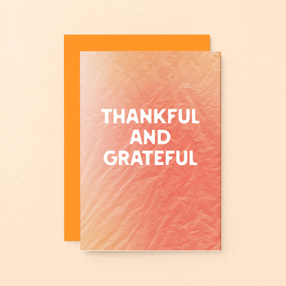 Thanksgiving Card by SixElevenCreations. Reads Thankful and grateful. Product Code SEH0006A6