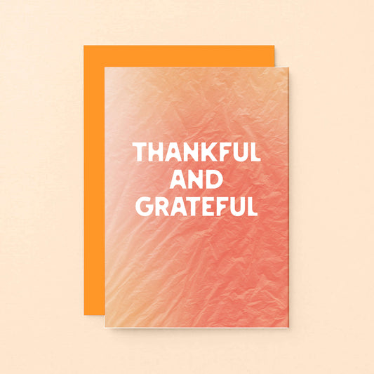 Thanksgiving Card by SixElevenCreations. Reads Thankful and grateful. Product Code SEH0006A6