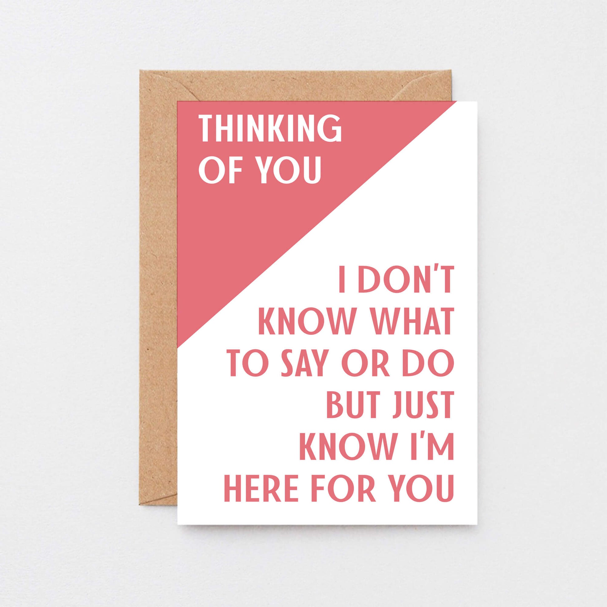 Thinking Of You Card by SixElevenCreations. Reads Thinking of you I don't know what to say or do but just know I'm here for you. Product Code SE3009A6 