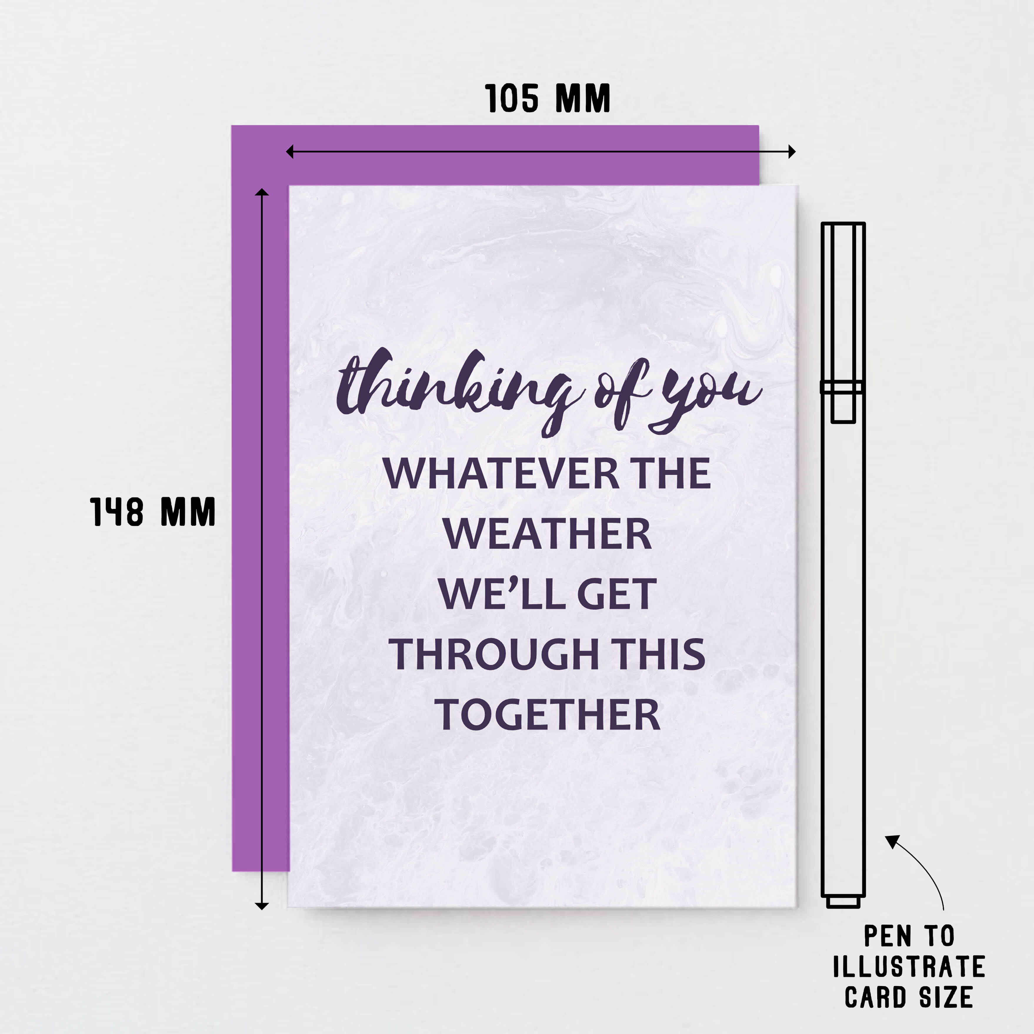 Thinking Of You Card by SixElevenCreations. Reads Thinking of you Whatever the weather we'll get through this together. Product Code SE3019A6