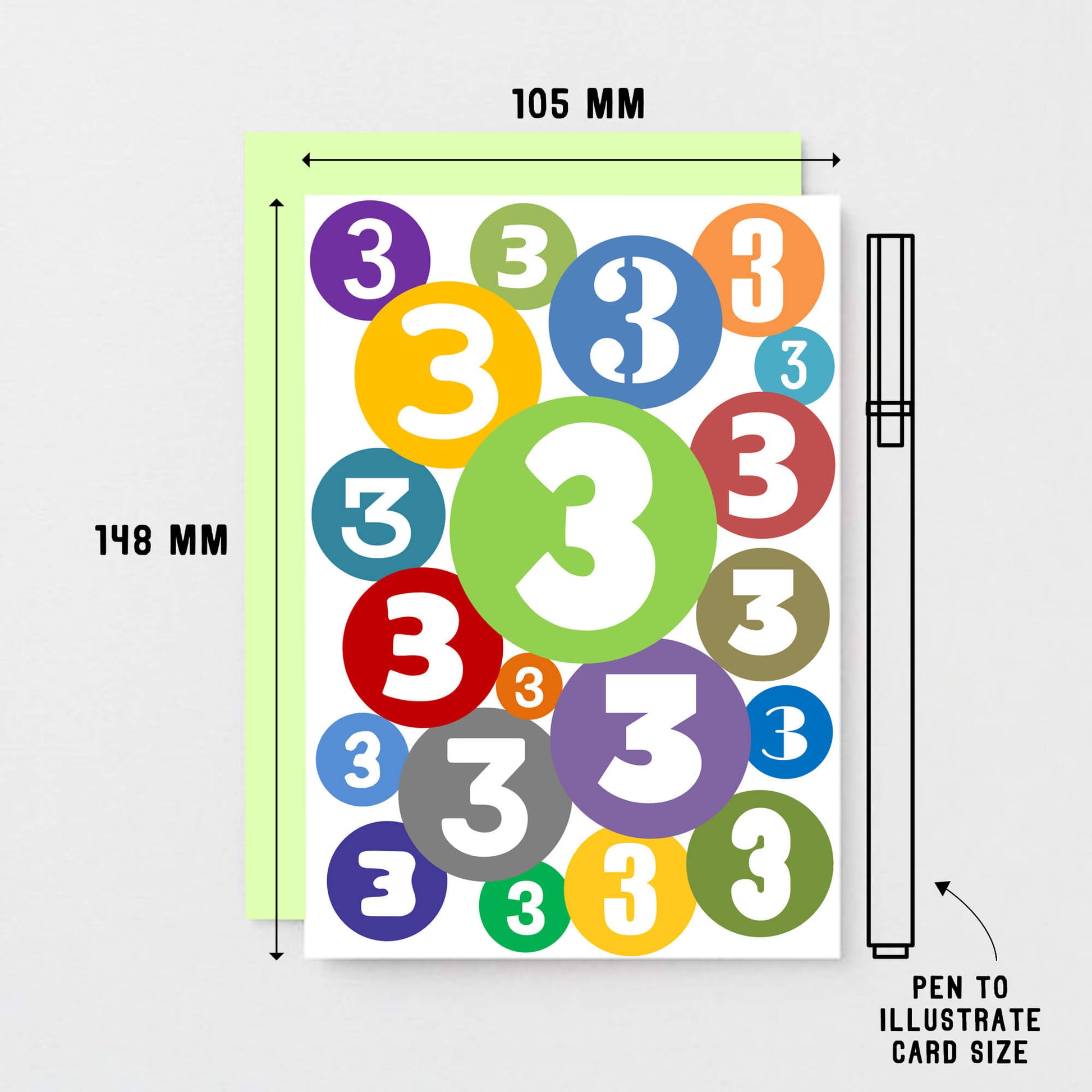 3rd Birthday Card by SixElevenCreations. Product Code SE2063A6