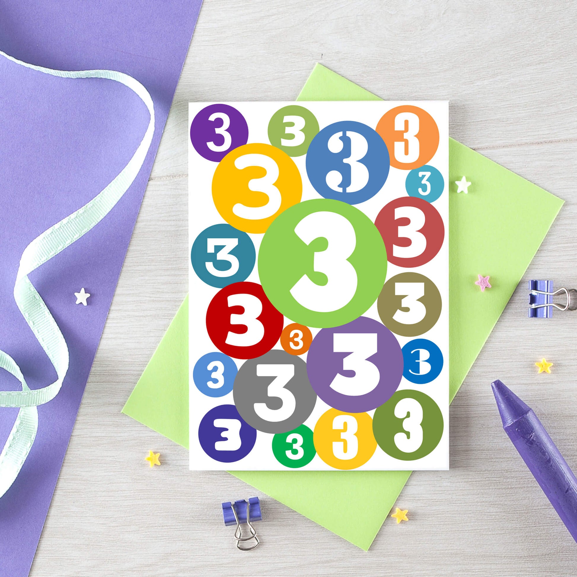 3rd Birthday Card by SixElevenCreations. Product Code SE2063A6