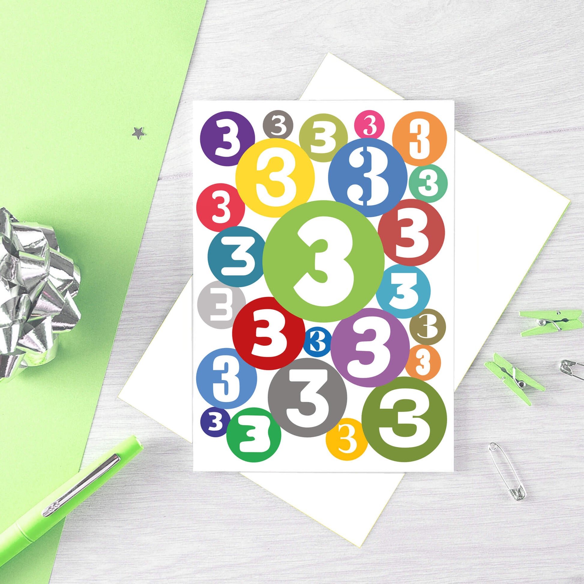 3rd Birthday Card by SixElevenCreations. Product Code SE2063A5