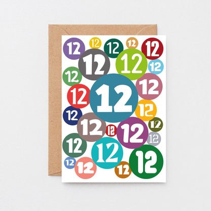 Big 12th Birthday Card by SixElevenCreations. Product Code SE2082A5