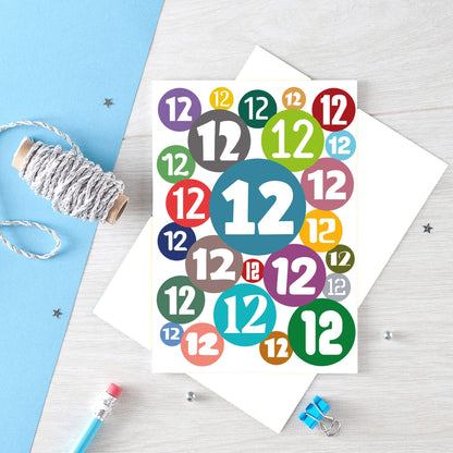 Big 12th Birthday Card by SixElevenCreations. Product Code SE2082A5