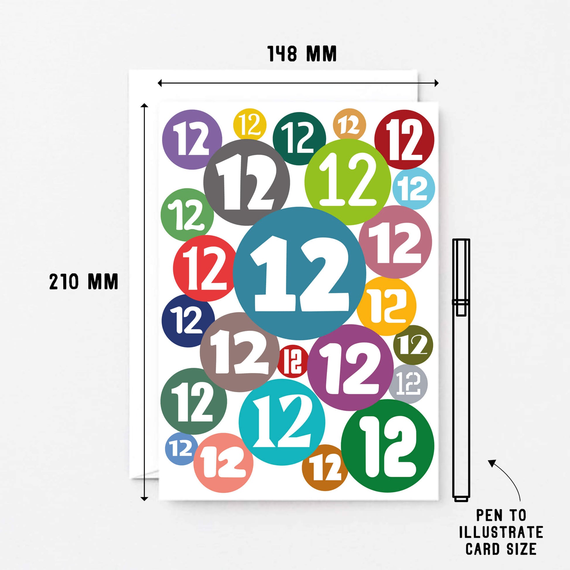 Big 12th Birthday Card by SixElevenCreations. Product Code SE2082A5