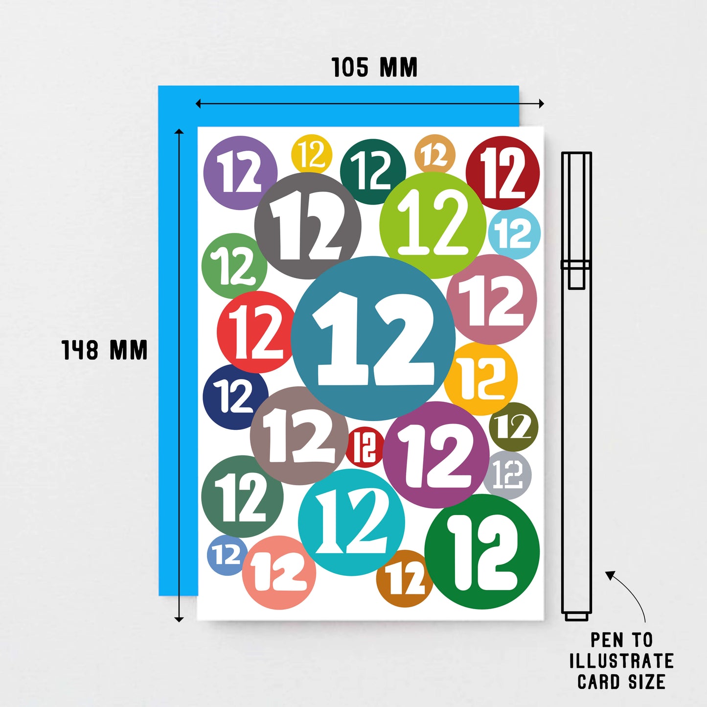 12th Birthday Card by SixElevenCreations. Product Code SE2082A6