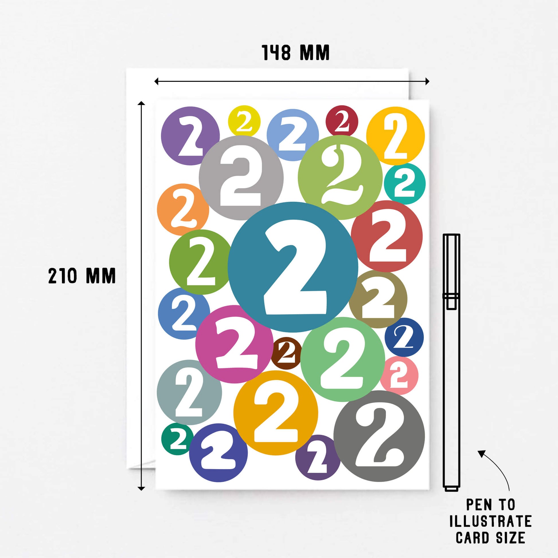 Big 2nd Birthday Card by SixElevenCreations. Product Code SE2062A5