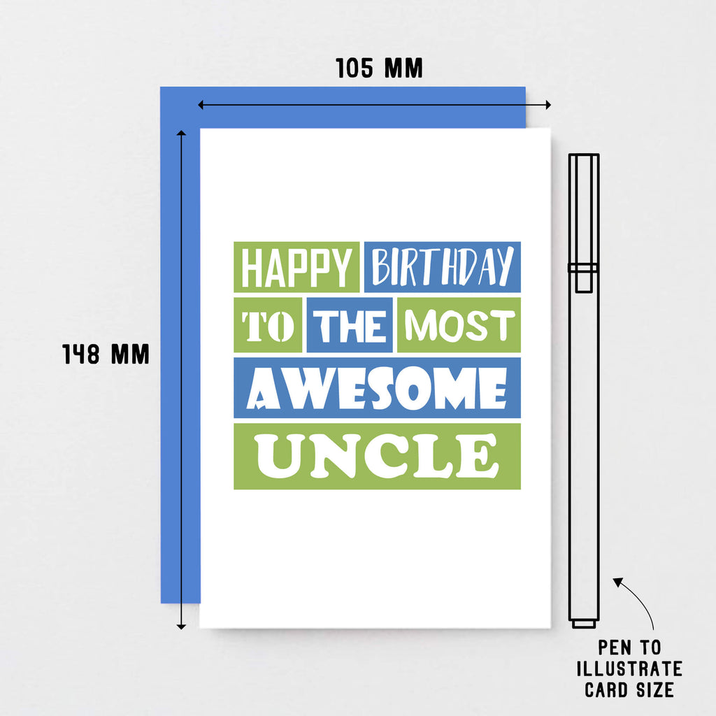 Uncle Birthday Card by SixElevenCreations. Reads Happy birthday to the most awesome uncle. Product Code SE0174A6
