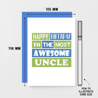 Uncle Birthday Card by SixElevenCreations. Reads Happy birthday to the most awesome uncle. Product Code SE0174A6