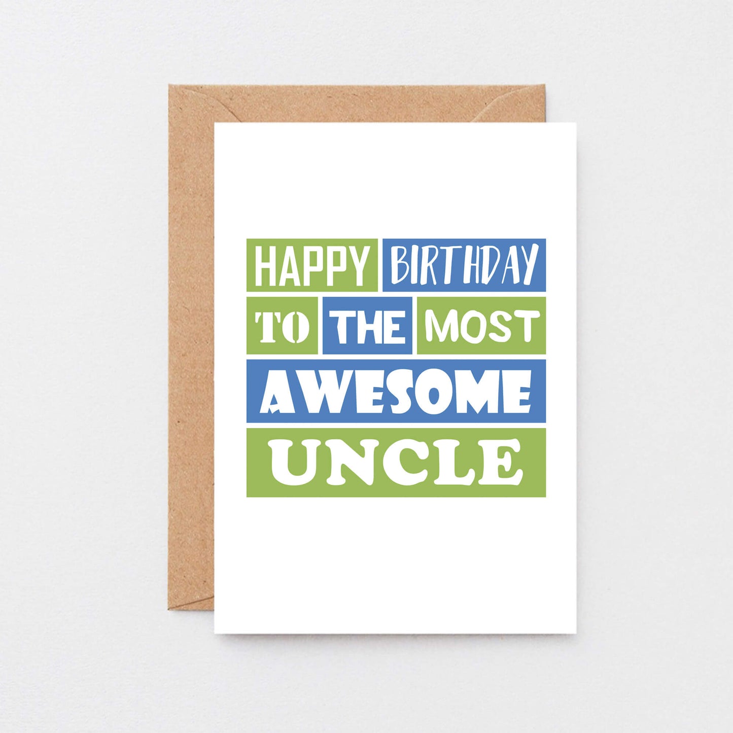 Uncle Birthday Card by SixElevenCreations. Reads Happy birthday to the most awesome uncle. Product Code SE0174A6