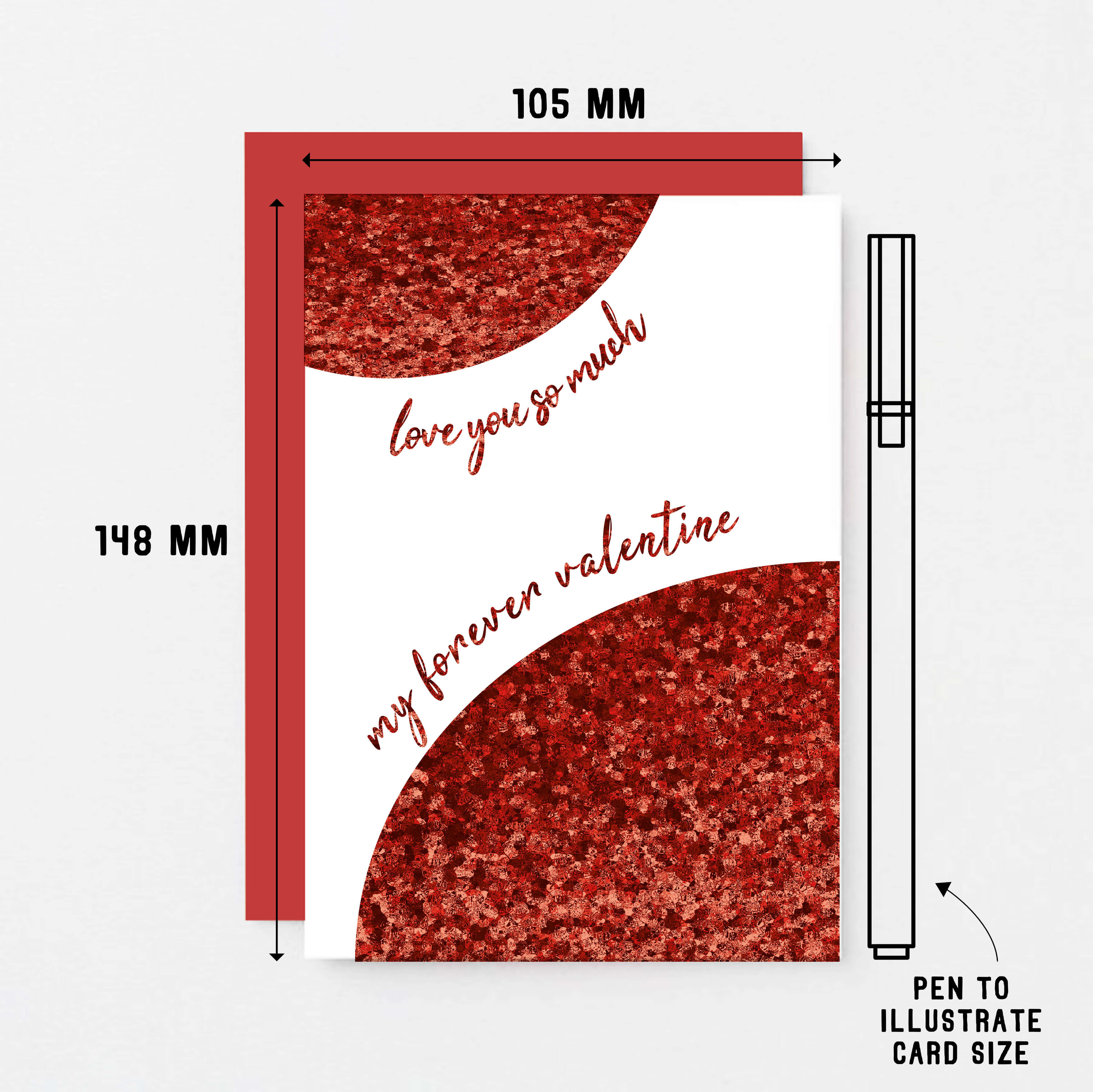 Valentine's Day Card by SixElevenCreations. Reads Love you so much My forever Valentine. Product Code SEV0033A6