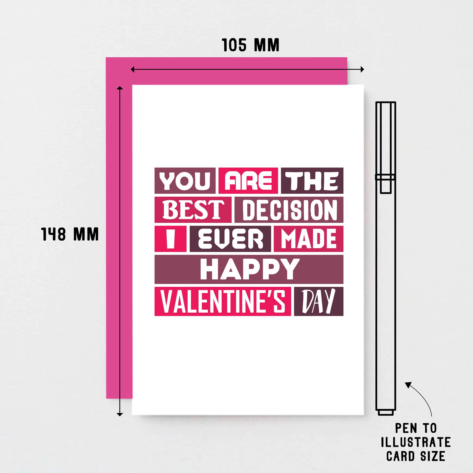 Valentine Card by SixElevenCreations. Reads You are the best decision I ever made. Happy Valentine's Day. Product Code SEV0010A6