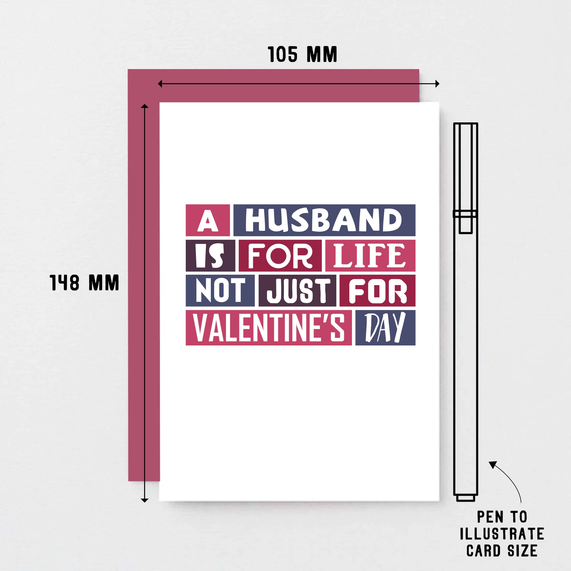 Valentine Card by SixElevenCreations. Reads A husband is for life Not just for Valentine's Day. Product Code SEV0014A6