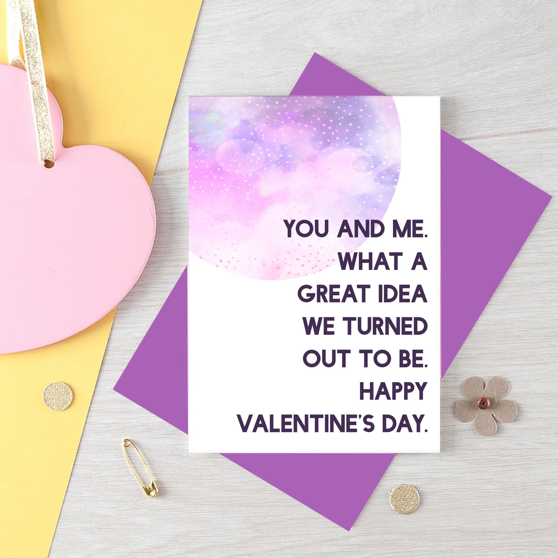 Valentine Card by SixElevenCreations. Reads You and me. What a great idea we turned out to be. Happy Valentine's Day. Product Code SEV0024A6