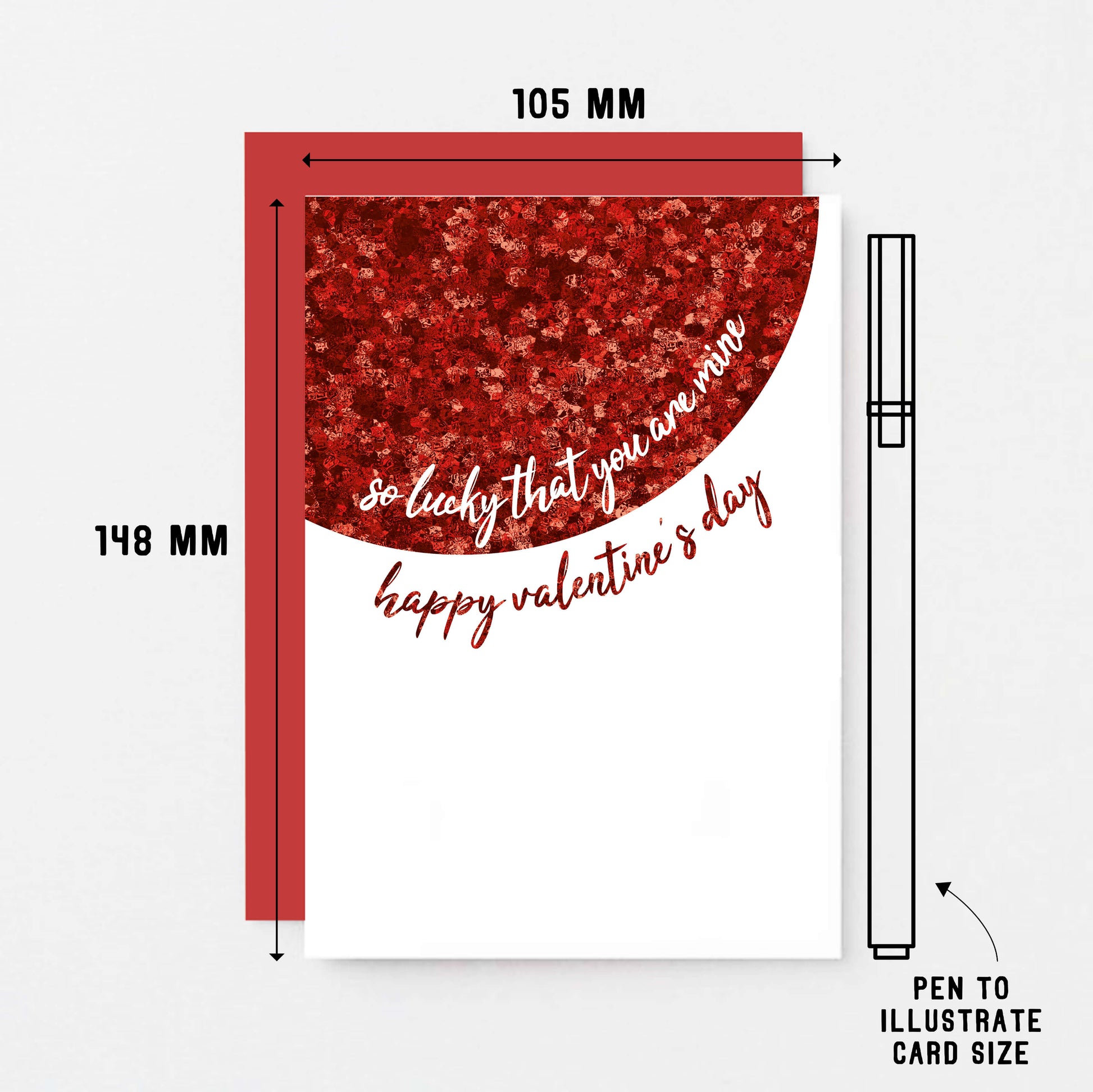 Valentine's Day Card by SixElevenCreations. Reads So lucky that you are mine. Happy Valentine's Day. Product Code SEV0031A6