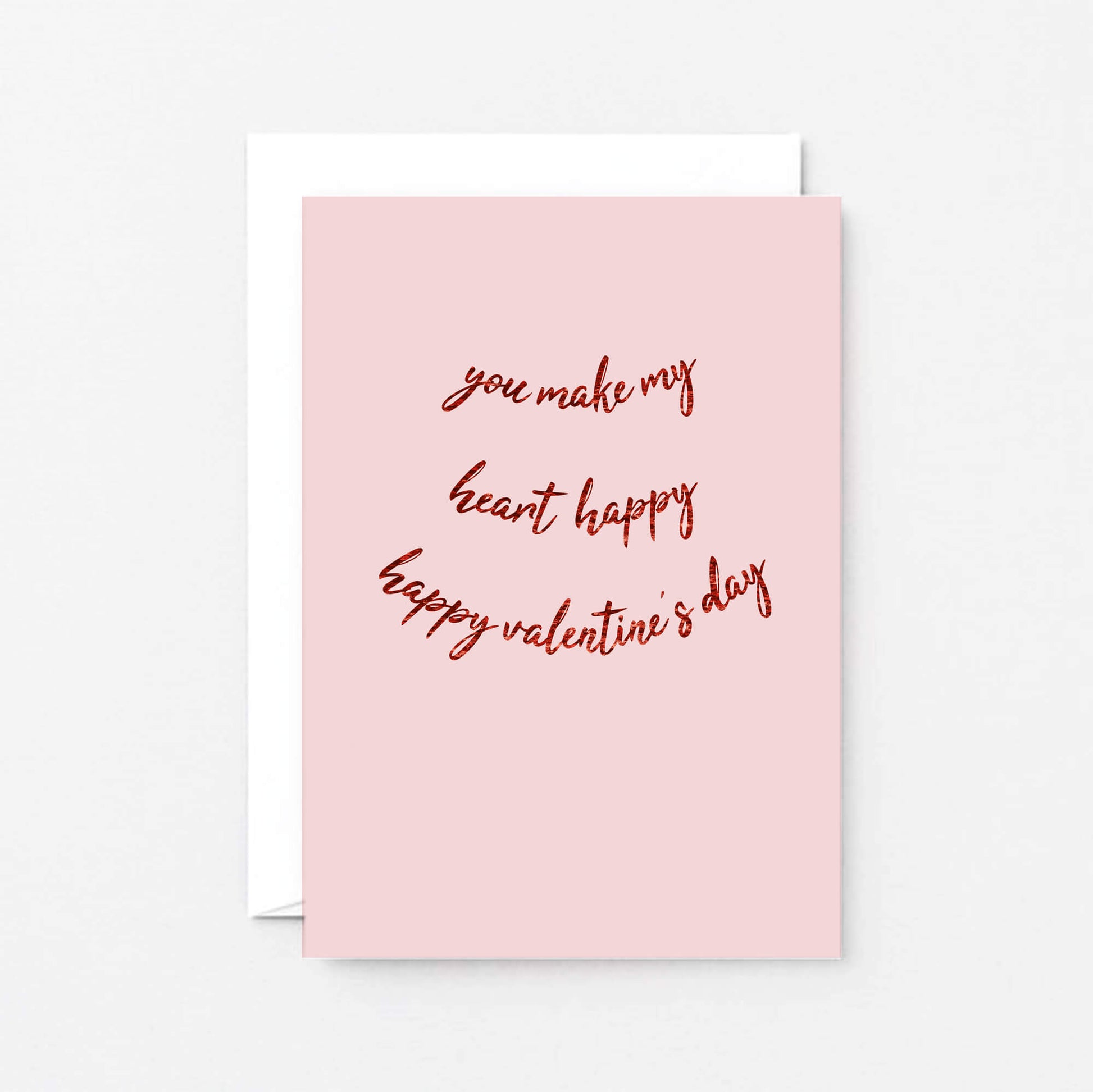 Valentine Card by SixElevenCreations. Reads You make my heart happy. Happy Valentine's Day. Product Code SEV0034A6
