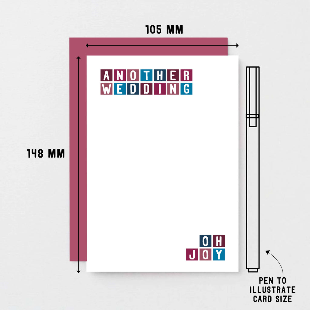 Wedding Card by SixElevenCreations. Reads Another wedding Oh Joy. Product Code SE0246A6