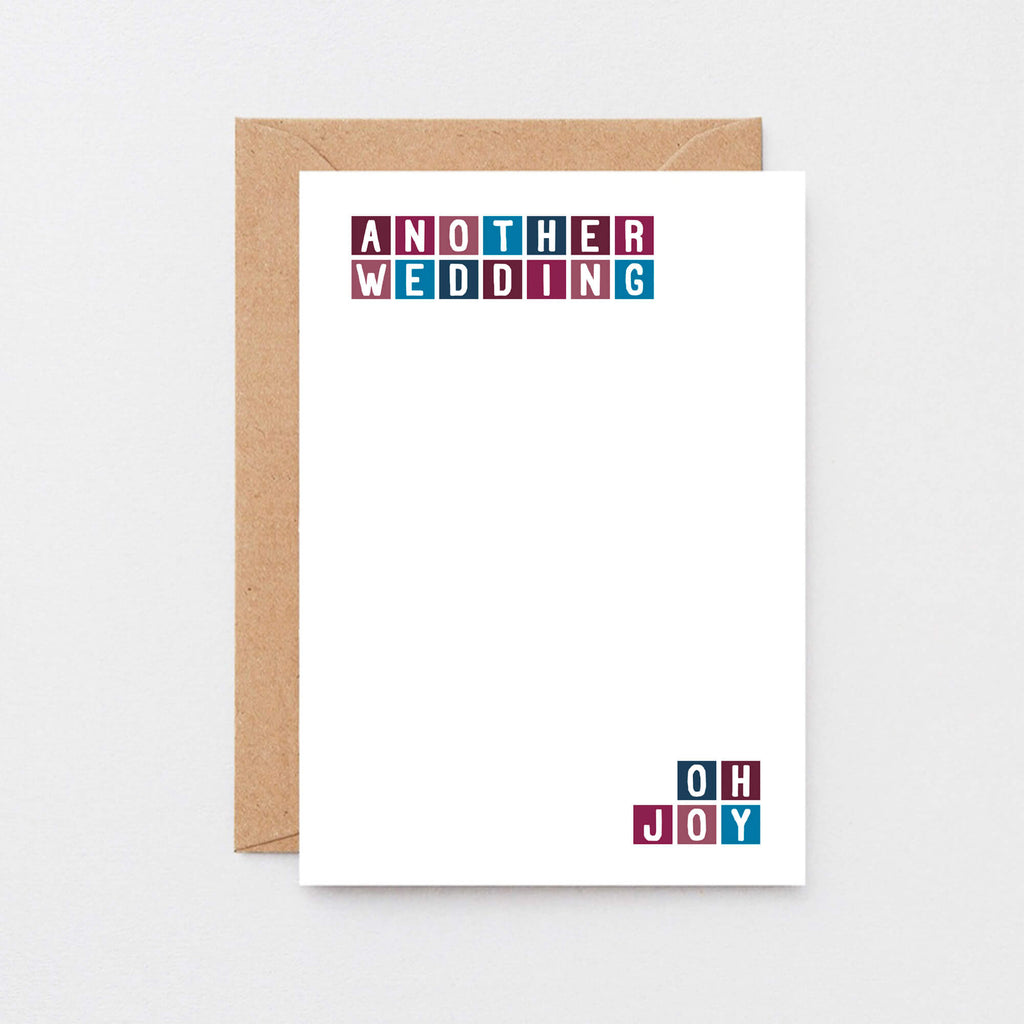 Wedding Card by SixElevenCreations. Reads Another wedding Oh Joy. Product Code SE0246A6