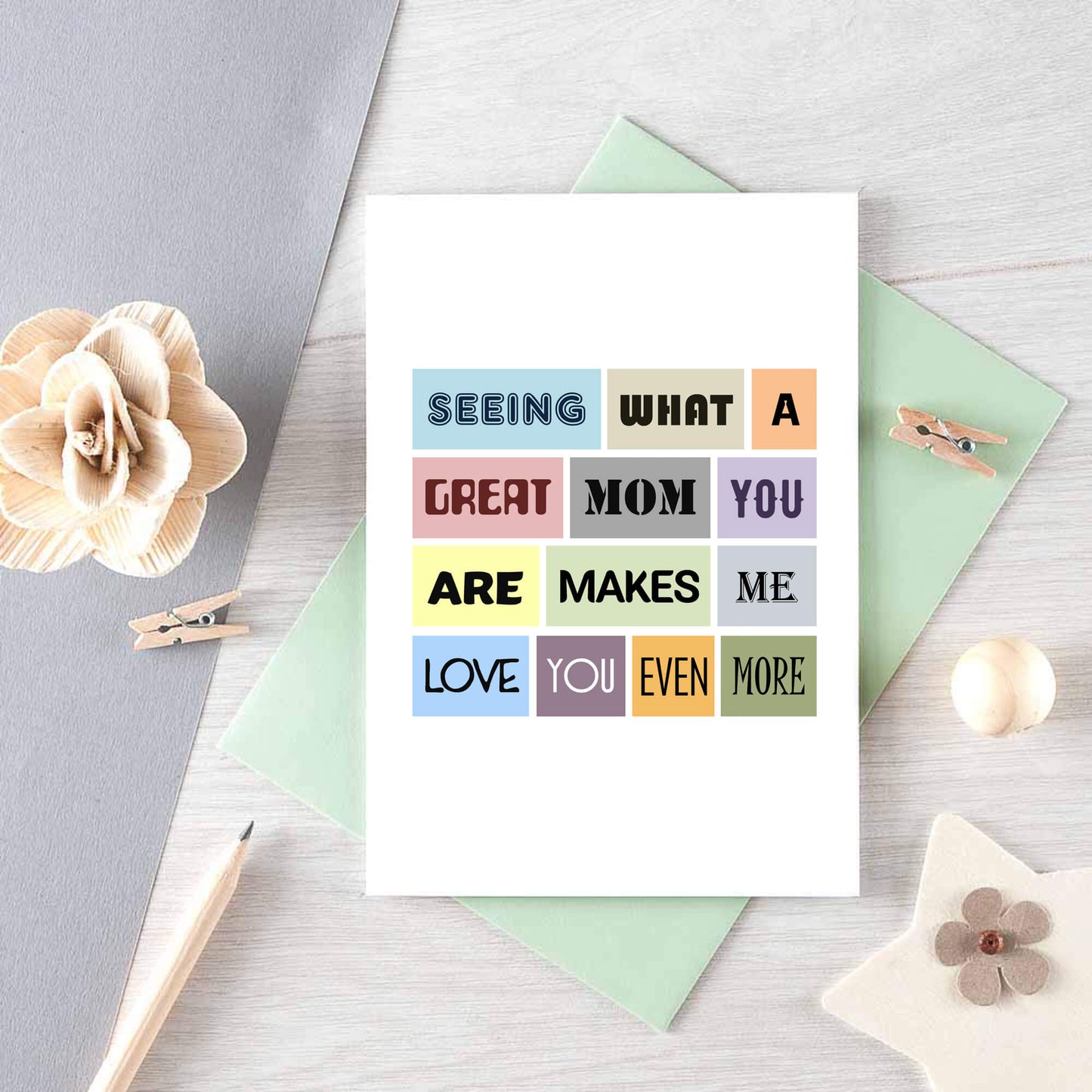 Mom Card From Partner by SixElevenCreations. Reads Seeing what a great mom you are makes me love you even more. Product Code SE0035A6_US